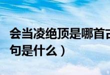 會當(dāng)凌絕頂是哪首古詩（古詩會當(dāng)凌絕頂下一句是什么）