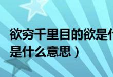 欲窮千里目的欲是什么解釋(欲窮千里目的欲是什么意思)