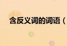 含反義詞的詞語（什么詞語含有反義詞）