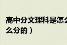 高中分文理科是怎么樣的（高中分文理科是怎么分的）
