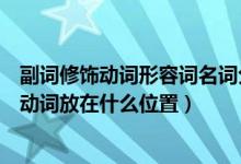 副詞修飾動詞形容詞名詞分別放什么位置（英語中副詞修飾動詞放在什么位置）