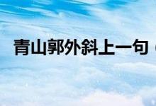 青山郭外斜上一句（過故人莊原文及翻譯）