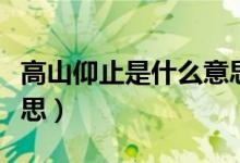 高山仰止是什么意思（詞語高山仰止是什么意思）