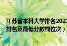 江蘇省本科大學(xué)排名2021最新排名（2022年江蘇本科大學(xué)排名及最低分?jǐn)?shù)線位次）
