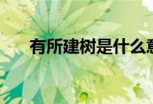 有所建樹是什么意思（建樹具體意思）