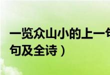 一覽眾山小的上一句意思（一覽眾山小的上一句及全詩）