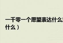 一千零一個(gè)愿望表達(dá)什么意思（一千零一個(gè)愿望表達(dá)意思是什么）