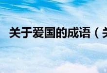 關(guān)于愛國的成語（關(guān)于愛國的成語有哪些）
