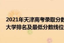 2021年天津高考錄取分數(shù)線大學排名（2022年天津省本科大學排名及最低分數(shù)線位次）