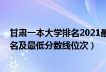 甘肅一本大學(xué)排名2021最新排名（2022年甘肅一本大學(xué)排名及最低分?jǐn)?shù)線位次）