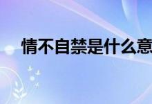情不自禁是什么意思（情不自禁的解釋）