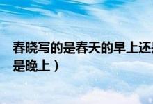 春曉寫(xiě)的是春天的早上還是夜晚（春曉寫(xiě)的是春天的早上還是晚上）