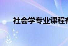社會學(xué)專業(yè)課程有哪些（主要學(xué)什么）