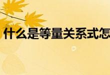 什么是等量關系式怎么寫（什么是等量關系）