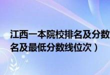 江西一本院校排名及分?jǐn)?shù)線2020（2022年江西一本大學(xué)排名及最低分?jǐn)?shù)線位次）