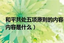 和平共處五項(xiàng)原則的內(nèi)容是什么（和平共處五項(xiàng)基本原則的內(nèi)容是什么）