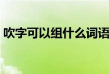 吹字可以組什么詞語（吹字可以組什么詞語）