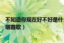 不知道你現(xiàn)在好不好是什么歌（歌詞不知道你現(xiàn)在好不好是哪首歌）
