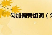 勻加偏旁組詞（勻加偏旁組詞有哪些）