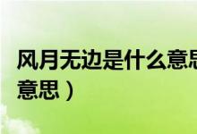 風月無邊是什么意思（風月無邊在愛情里什么意思）