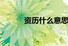 資歷什么意思（資歷什么意思）