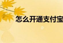 怎么開通支付寶（支付寶怎么開通）