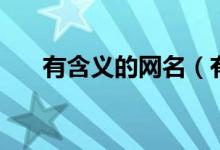 有含義的網名（有含義的網名有什么）