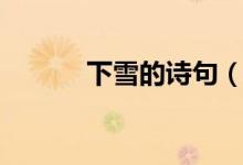 下雪的詩句（描寫下雪的詩句）