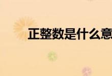 正整數(shù)是什么意思（正整數(shù)是什么）