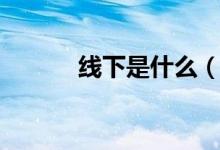 線下是什么（線下是什么意思）
