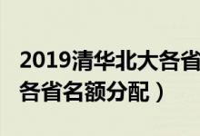 2019清華北大各省名額人數(shù)(2019清華北大各省名額分配)