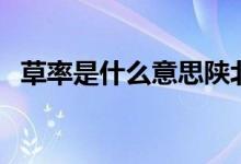 草率是什么意思陜北話（草率是什么意思）