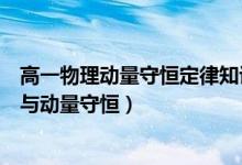 高一物理動(dòng)量守恒定律知識(shí)點(diǎn)（高中物理知識(shí)點(diǎn)總結(jié)：動(dòng)量與動(dòng)量守恒）