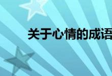 關(guān)于心情的成語（表達(dá)心情的成語）