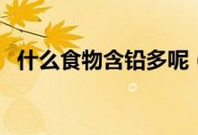 什么食物含鉛多呢（什么食物含鉛量過高）