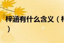 梓涵有什么含義（梓涵兩個字的含義怎么解釋）