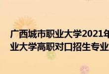 廣西城市職業(yè)大學2021年對口招生考試（2022廣西城市職業(yè)大學高職對口招生專業(yè)及計劃）