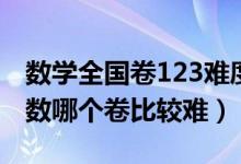 數(shù)學全國卷123難度系數(shù)（全國卷123難度系數(shù)哪個卷比較難）