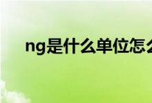 ng是什么單位怎么讀（ng是什么單位）