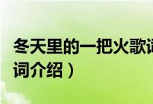 冬天里的一把火歌詞（費(fèi)翔冬天里的一把火歌詞介紹）