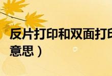 反片打印和雙面打印有什么區(qū)別（反片打印啥意思）
