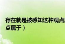 存在就是被感知這種觀點(diǎn)屬于什么（存在就是被感知這種觀點(diǎn)屬于）