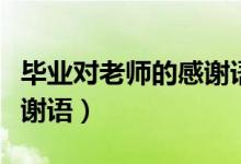 畢業(yè)對老師的感謝語幼兒園（畢業(yè)對老師的感謝語）