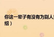 你這一輩子有沒(méi)有為別人拼過(guò)命歌詞完整版（完整版歌詞介紹）