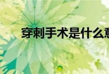 穿刺手術(shù)是什么意思（穿刺手術(shù)解釋）