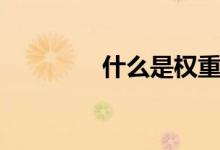 什么是權(quán)重（權(quán)重的意思）