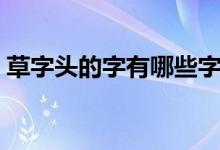 草字頭的字有哪些字（帶草字頭的字有哪些）