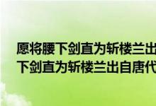 愿將腰下劍直為斬樓蘭出自唐代詩(shī)人李白的什么?（愿將腰下劍直為斬樓蘭出自唐代詩(shī)人李白的）