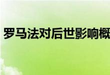 羅馬法對(duì)后世影響概括（羅馬法對(duì)后世影響）