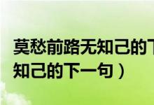 莫愁前路無知己的下一句惡搞詩（莫愁前路無知己的下一句）
